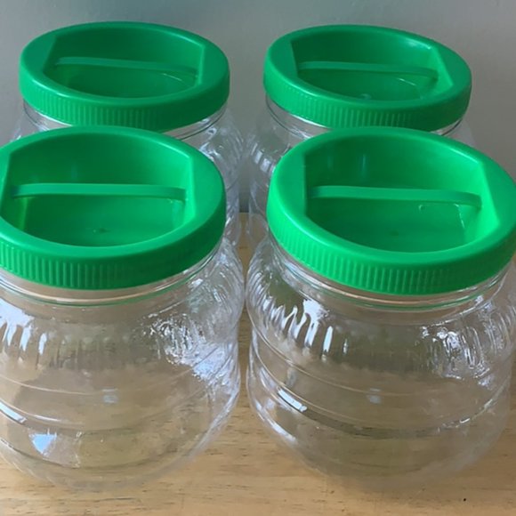 32oz Large Clear Plastic Storage Jars With Handle - Picture 3 of 6